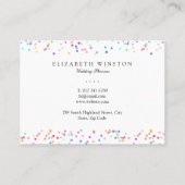 Foto Rainbow Confetti Visitenkarte (Rückseite)