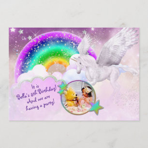 Foto Rainbow Unicorn Party Einladung