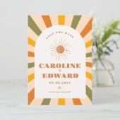 Foto Rainbow Wavy Groovy Save the Date Qr Code (Stehend Vorderseite)