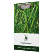 Foto Rasenpflege Werbe-Logo-Motto QR-Code Klemmbrett (Links)