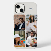 Foto-Raster 4 Bilder Name oder Initialen Neutral Case-Mate iPhone Hülle (Rückseite)