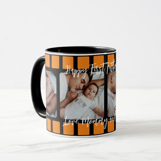 Foto-Raster für den ersten Vatertag Tasse (Vorderseite Links)