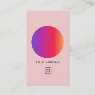 Foto-Raster von Instagram folgen Profil Rosa Visitenkarte