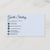 Foto Real Anwesen Agent Französisch Blue Blush Visitenkarte (Rückseite)