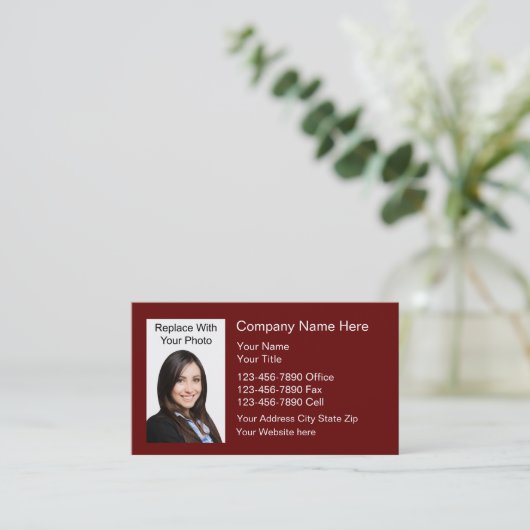 Foto Real Anwesen Berufliche Visitenkarten Visitenkarte (Stehend Vorderseite)