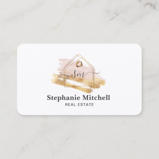 Foto Real Anwesen Realtor Key House Gold einfügen Visitenkarte (Rückseite)