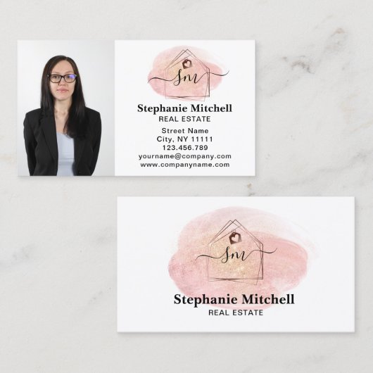 Foto Real Anwesen Realtor Key House Gold einfügen Visitenkarte (Vorne/Hinten)