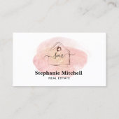 Foto Real Anwesen Realtor Key House Gold einfügen Visitenkarte (Rückseite)