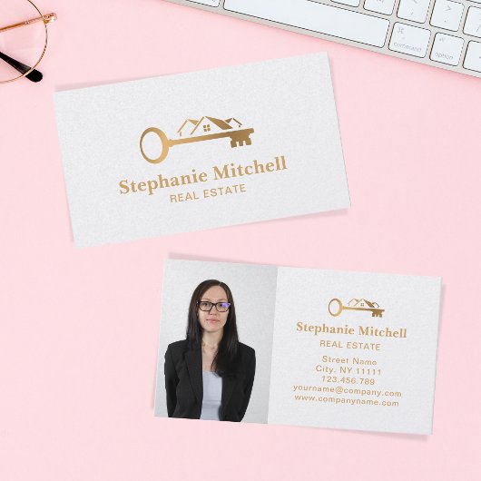 Foto Real Anwesen Realtor Key House Gold einfügen Visitenkarte