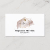 Foto Real Anwesen Realtor Key House Gold einfügen Visitenkarte (Rückseite)