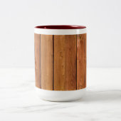 Foto Realistisch rustikal, Holzwetterboard Zweifarbige Tasse (Mittel)