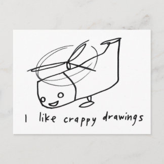 Foto realistischer zeichn eines Hubschraubers Postkarte