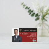 Foto Realtor und Schwarz Visitenkarte (Stehend Vorderseite)