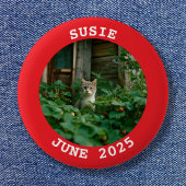 Foto "Red and White Name Round Family Chat" Button