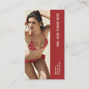 Foto Red Bikini Barista Doppelzahl Kaffee Treuekarte