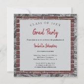 Foto "Red Brick Wall" - Abschluss Einladung (Rückseite)