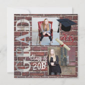 Foto "Red Brick Wall" - Abschluss Einladung (Vorderseite)