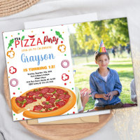 Foto Red Chili White Pizza Zum Geburtstag Einladun