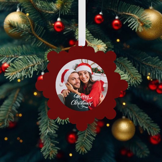 Foto Red Christmas Ornament Karte