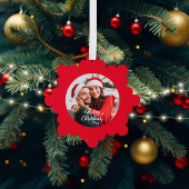 Foto Red Christmas Ornament Karte