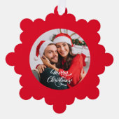 Foto Red Christmas Ornament Karte (Vorderseite)
