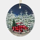 FOTO Red Farm LKW Weihnachtsfarbe Keramik Ornament (Links)