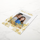 Foto Red Gold Chinese Wedding Folieneinladung (Gedreht)