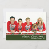 Foto Red Green | Strip Holiday Weihnachtskarte Einladung (Vorderseite)