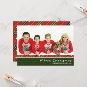 Foto Red Green   Strip Holiday Weihnachtskarte Einladung
