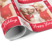 Foto Red Holiday Wrapping Paper Geschenkpapier (Rolleneckpunkt)