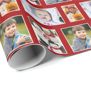 Foto Red Holiday Wrapping Paper Geschenkpapier