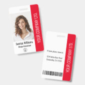 Foto "Red ID" für große Mitarbeiter im Unternehmen Ausweis (Front & Back)
