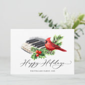 FOTO Red Kardinal Bird Weihnachtsgrüße Feiertagskarte (Stehend Vorderseite)