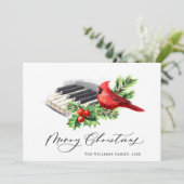 FOTO Red Kardinal Bird Weihnachtsgrüße Feiertagskarte (Stehend Vorderseite)