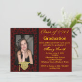 Foto Red Leopard Abschluss Einladung (Stehend Vorderseite)