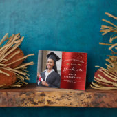 Foto Red Metallic White Gold Abschluss Keepake Fotoplatte (Seite)