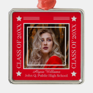 Foto Red   Silver Class Year Abschluss Ornament Aus Metall