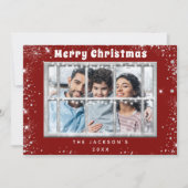 Foto "Red Silver" Weihnachtskarte Einladung (Vorderseite)