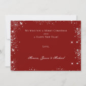 Foto "Red Silver" Weihnachtskarte Einladung (Rückseite)