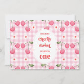 Foto Red Someone Cherry Sweet Birthday Einladung (Rückseite)