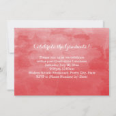 Foto Red Watercolor Class of 2019 Abschluss Einladung (Rückseite)
