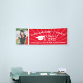 Foto "Red & White Custom" 8' breiter Abschluss-Ban Banner (Messeveranstaltung)