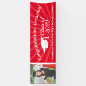 Foto "Red & White Custom" 8' breiter Abschluss-Ban Banner (Vertikal)