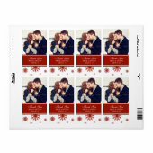 Foto Red White Snowflakes Winter Wedellabel (Vorne)
