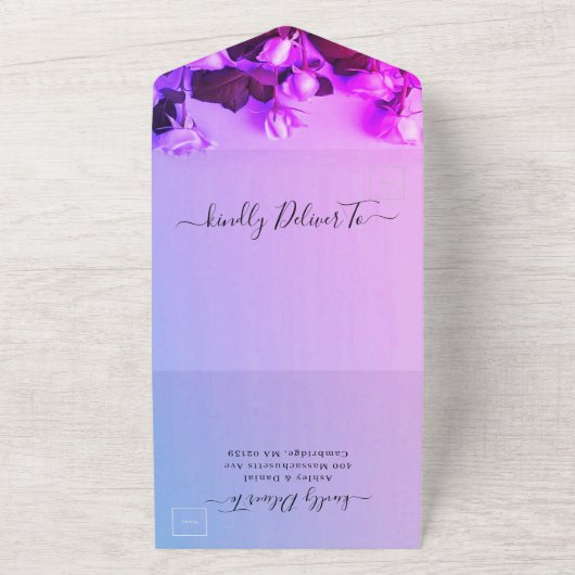 Foto-Regenbogen-Hochzeit alles in einer Einladung (Außenbereich)