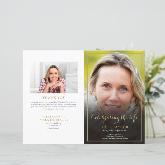 Foto-Reihenfolge des Beerdigungsprogramms (Stehend Vorderseite)