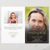 Foto-Reihenfolge des Beerdigungsprogramms (Vorderseite)