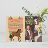 Foto Reiten Party Einladung Pony (Stehend Vorderseite)