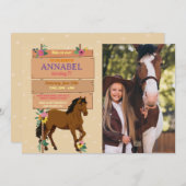 Foto Reiten Party Einladung Pony (Vorne/Hinten)