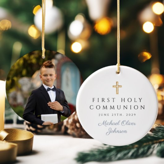 Foto Religiöse Cross Boy Erste Kommunion Keramik Ornament